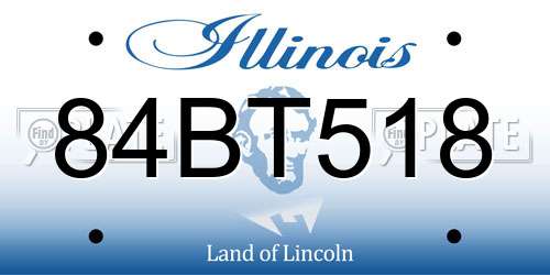 84BT518 Illinois License Plate