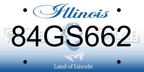 84GS662 Illinois License Plate