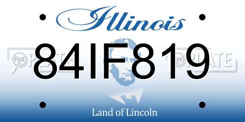 84IF819 Illinois License Plate
