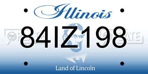 84IZ198 Illinois License Plate