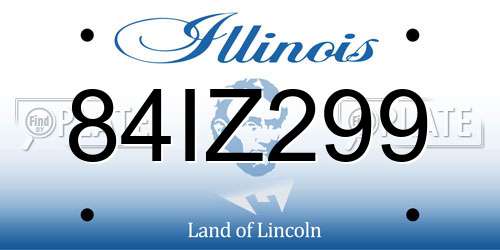 84IZ299 Illinois License Plate