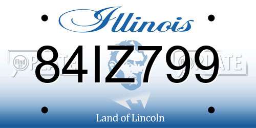 84IZ799 Illinois License Plate