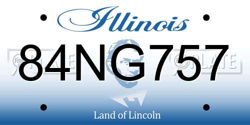 84NG757 Illinois License Plate