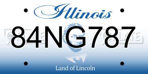 84NG787 Illinois License Plate