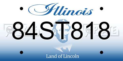 84ST818 Illinois License Plate