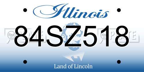 84SZ518 Illinois License Plate