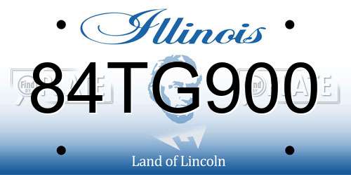 84TG900 Illinois License Plate