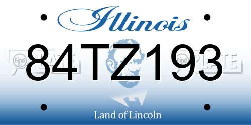 84TZ193 Illinois License Plate