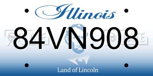 84VN908 Illinois License Plate