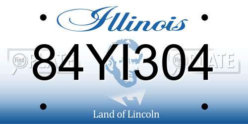 84YI304 Illinois License Plate