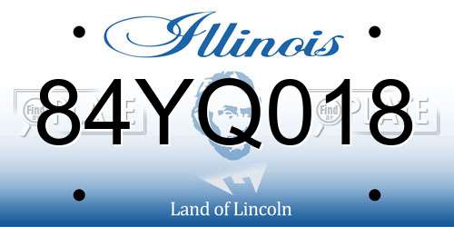 84YQ018 Illinois License Plate