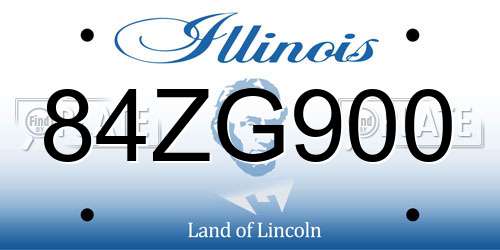 84ZG900 Illinois License Plate