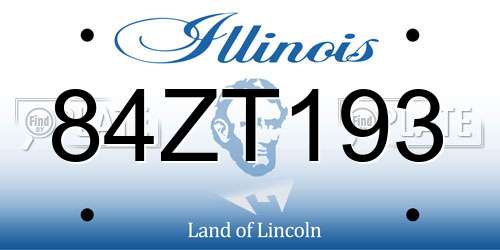 84ZT193 Illinois License Plate