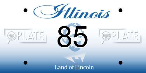 85 Illinois License Plate