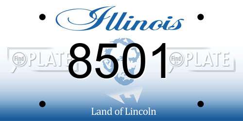 8501 Illinois License Plate