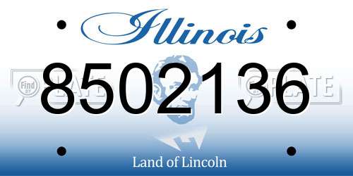 8502136 Illinois License Plate