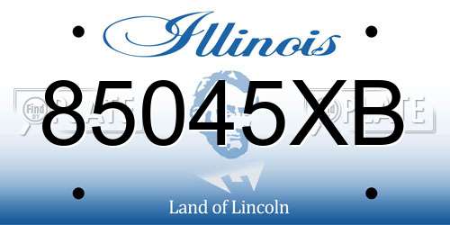 85045XB Illinois License Plate