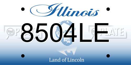 8504LE Illinois License Plate