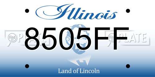 8505FF Illinois License Plate