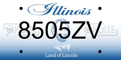 8505ZV Illinois License Plate