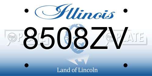8508ZV Illinois License Plate