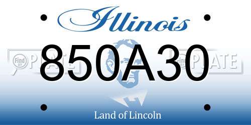 850A30 Illinois License Plate
