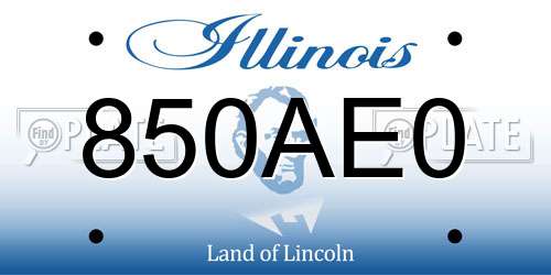 850AE0 Illinois License Plate