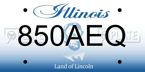 850AEQ Illinois License Plate