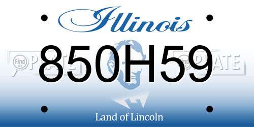 850H59 Illinois License Plate