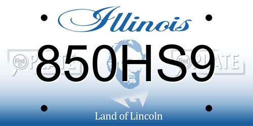 850HS9 Illinois License Plate