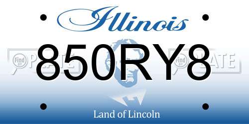 850RY8 Illinois License Plate