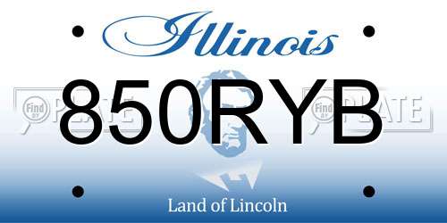 850RYB Illinois License Plate