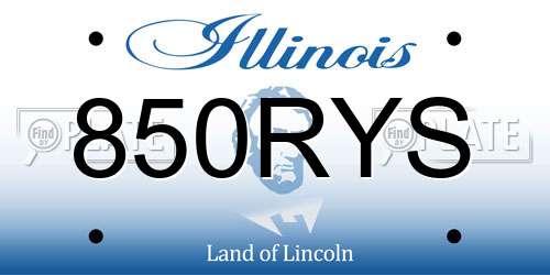 850RYS Illinois License Plate