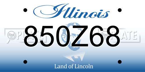 850Z68 Illinois License Plate