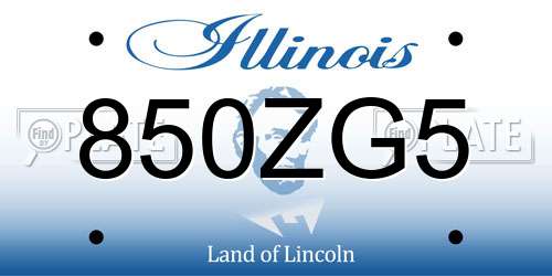 850ZG5 Illinois License Plate