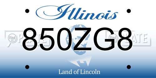 850ZG8 Illinois License Plate