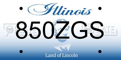 850ZGS Illinois License Plate