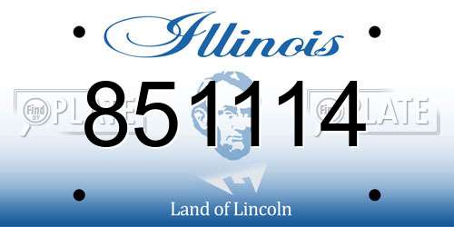851114 Illinois License Plate