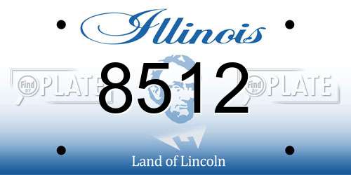 8512 Illinois License Plate
