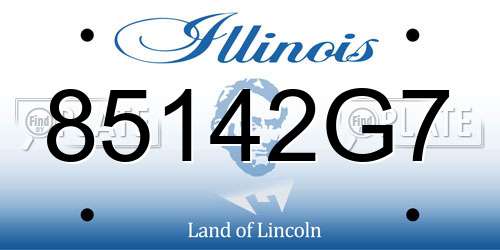 85142G7 Illinois License Plate