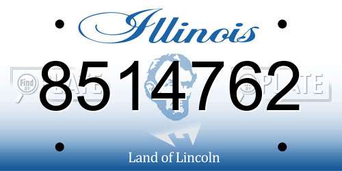 8514762 Illinois License Plate