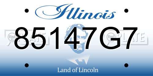 85147G7 Illinois License Plate