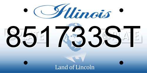 851733ST Illinois License Plate