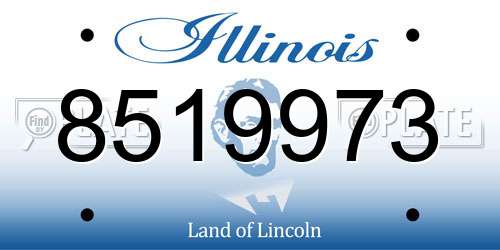 8519973 Illinois License Plate