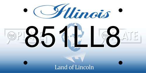 851LL8 Illinois License Plate