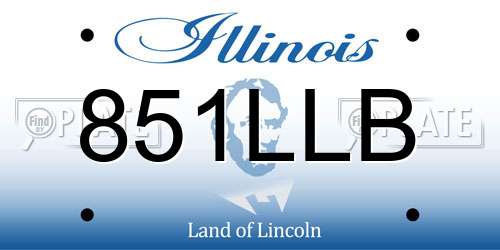 851LLB Illinois License Plate
