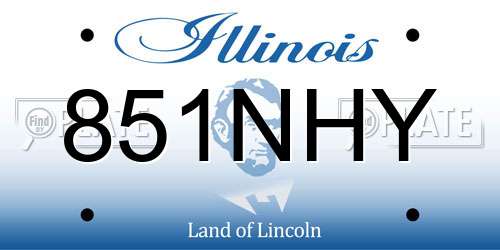 851NHY Illinois License Plate