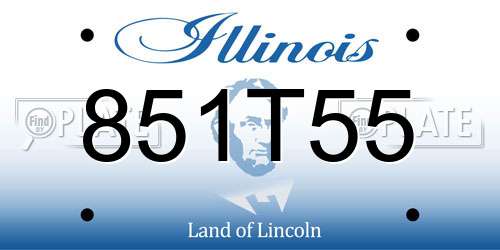 851T55 Illinois License Plate