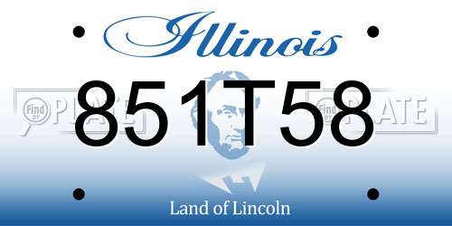 851T58 Illinois License Plate