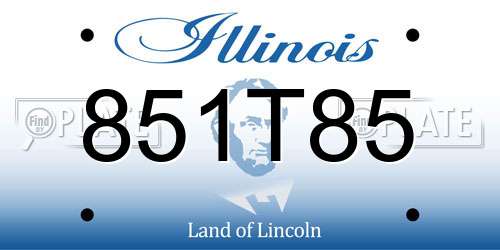 851T85 Illinois License Plate